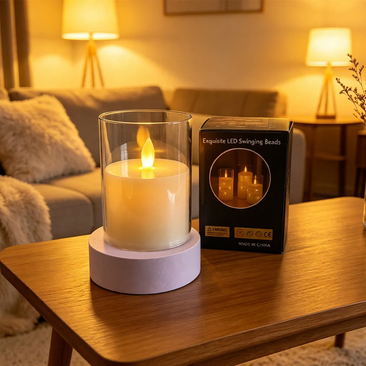 LED Real Wax Look Candle Set, 3-piece