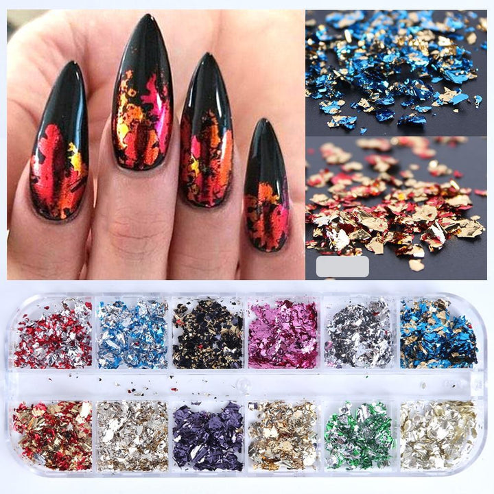 12 Pack Nail Art Foil Paper | Bowlift