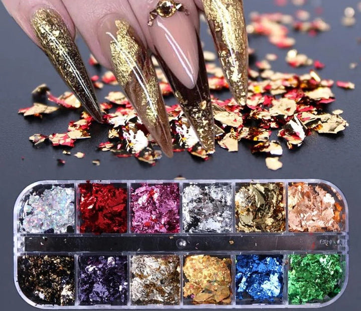 12 Pack Nail Art Foil Paper | Bowlift