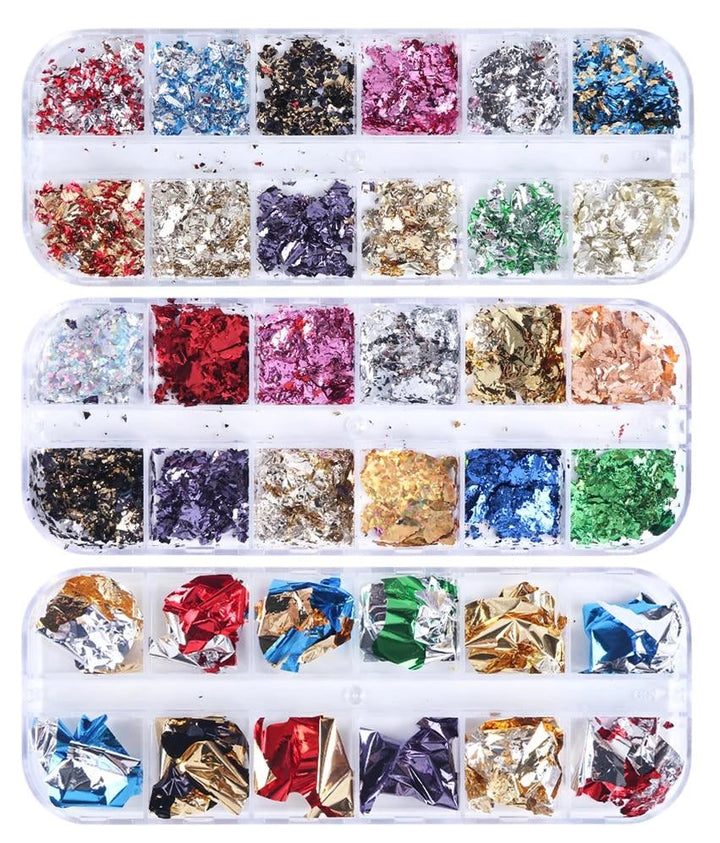 12 Pack Nail Art Foil Paper | Bowlift