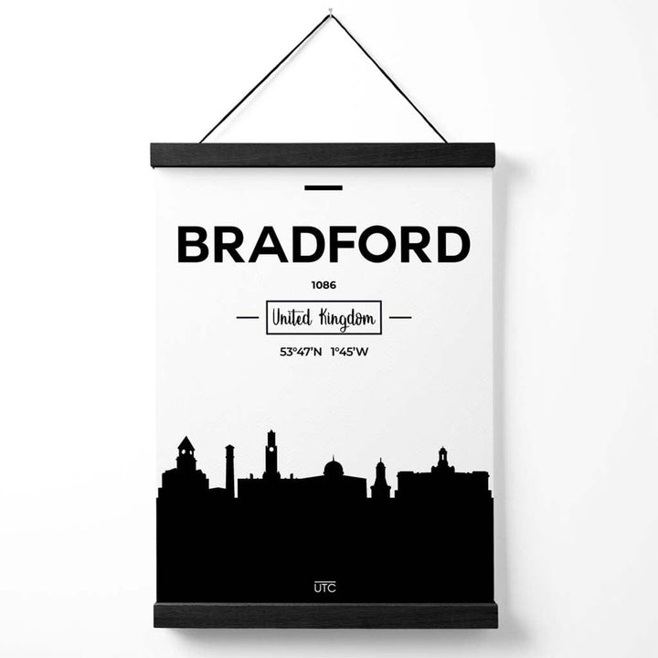Bradford Black-White City View Poster with Hanger | Bowlift