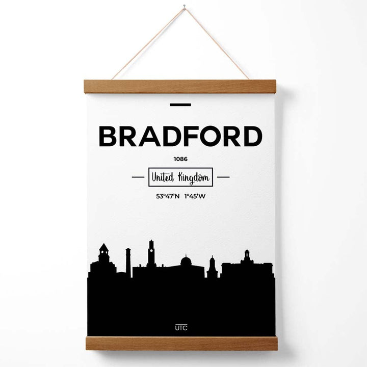 Bradford Black-White City View Poster with Hanger | Bowlift