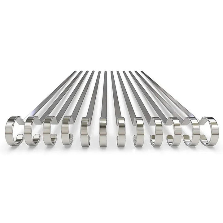 12" Stainless Steel Grilling BBQ Meat Skewers Grilling BBQ Tools 12pcs | Bowlift