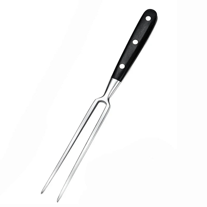 12" Stainless Steel Meat Fork with Wooden Handle for Grill BBQ Cooking | Bowlift