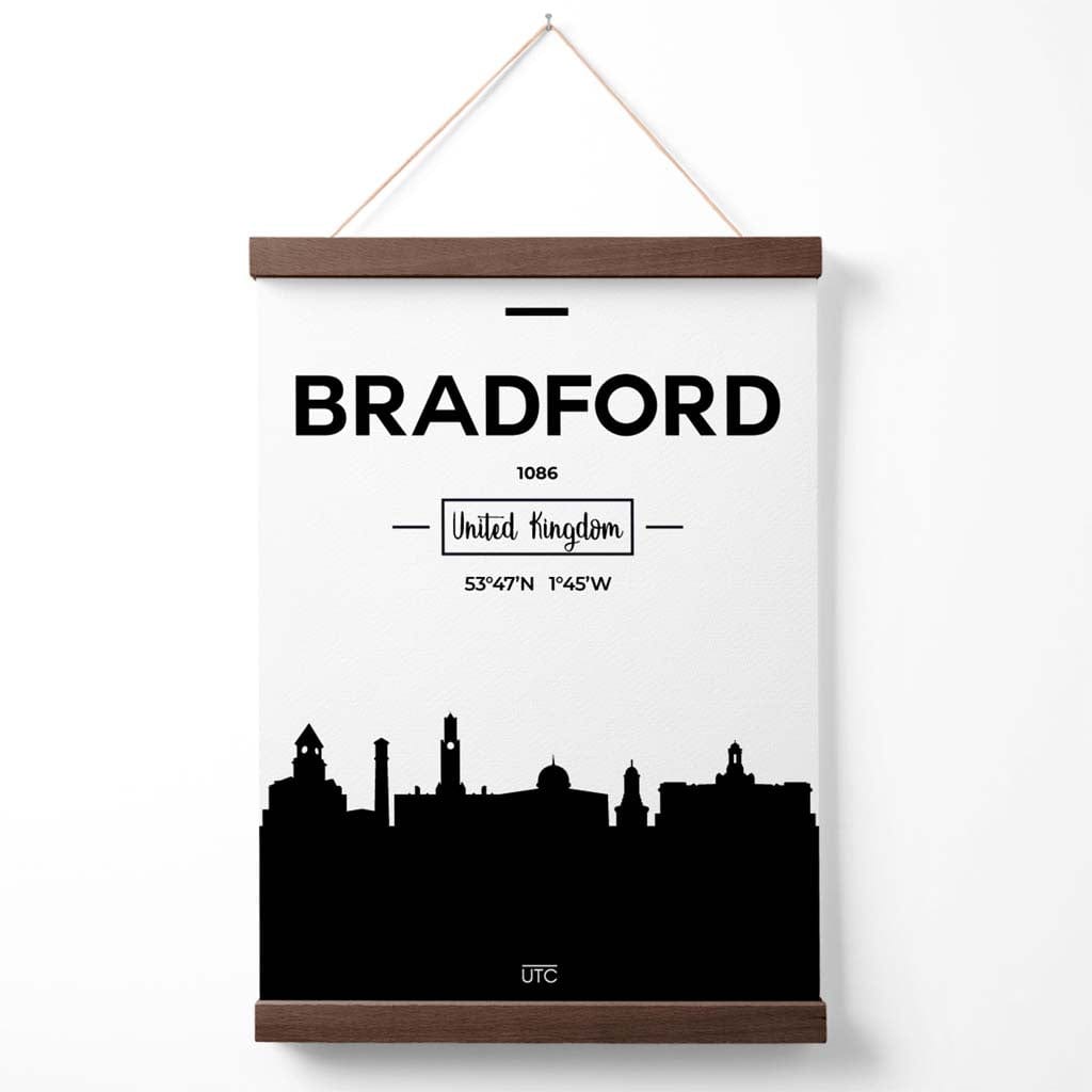 Bradford Black-White City View Poster with Hanger | Bowlift