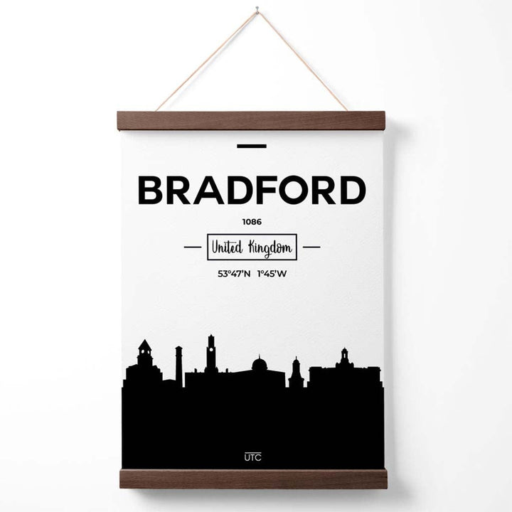 Bradford Black-White City View Poster with Hanger | Bowlift