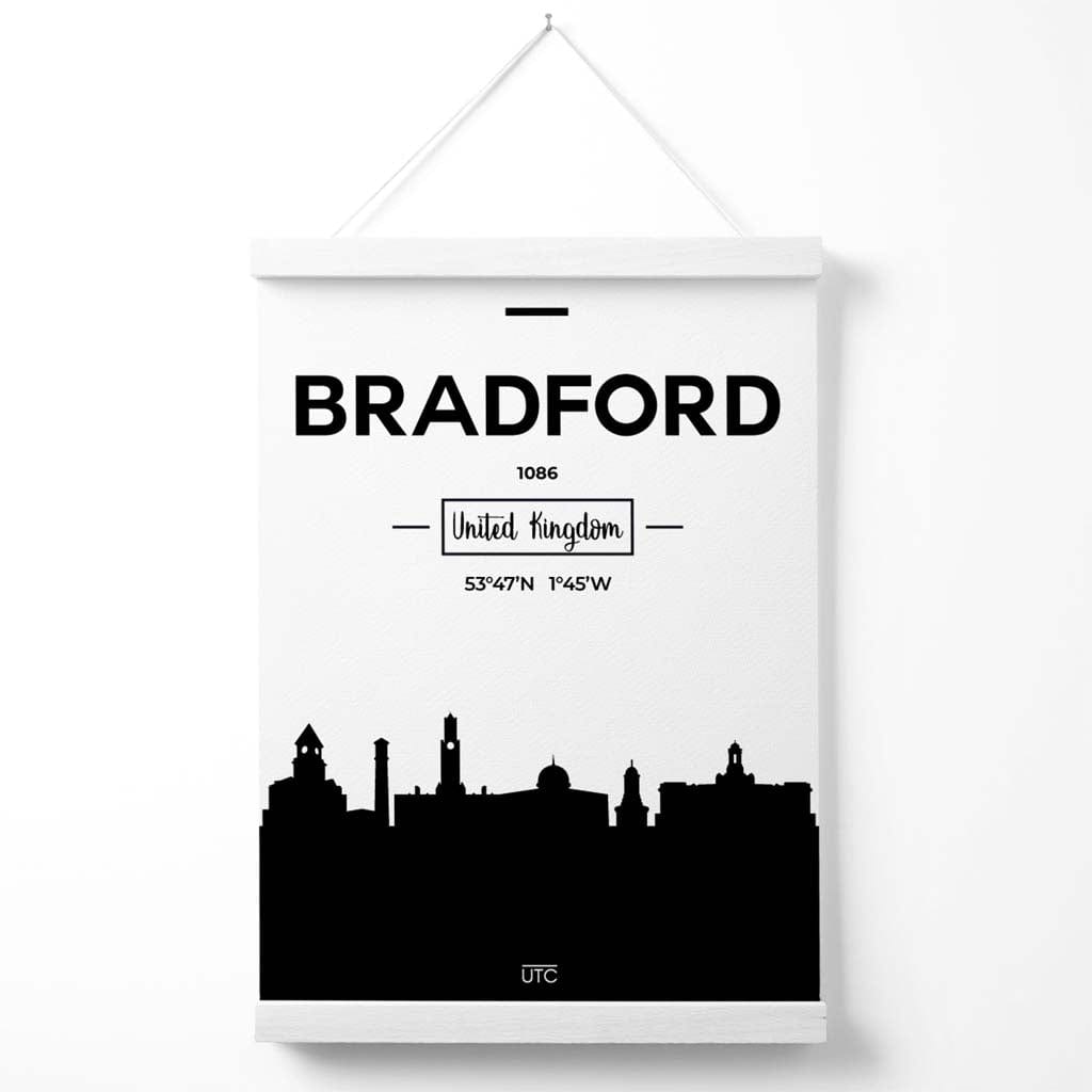 Bradford Black-White City View Poster with Hanger | Bowlift
