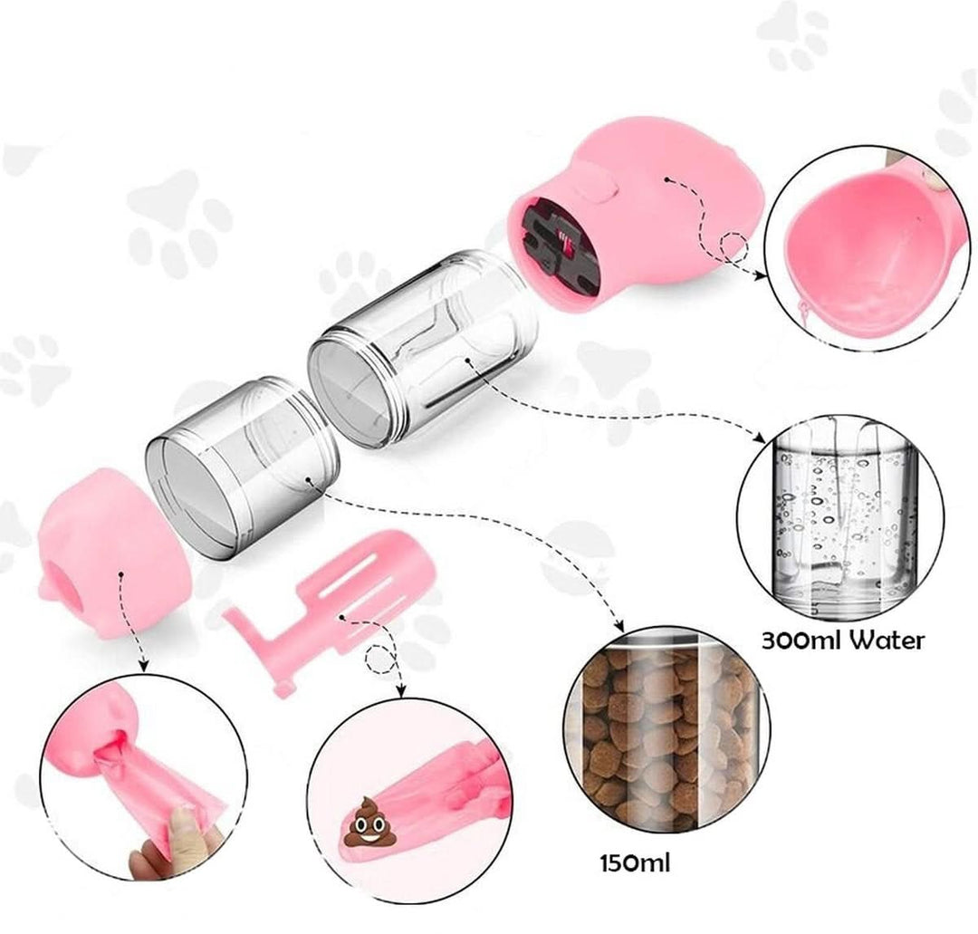 BowLift | Portable 2-in-1 Dog Drinking & Feeding Bottle with Waste Bag Holder