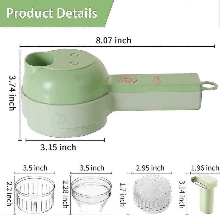 BowLift | SnijGemak 4-in-1 Electric Vegetable Slicer – Rechargeable & With Collection Bin