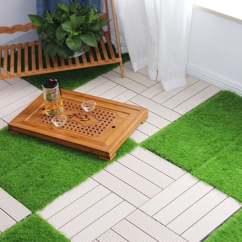 BowLift | Square Click Patio Floor Tiles Stripe Pattern Tile Set Floorboard