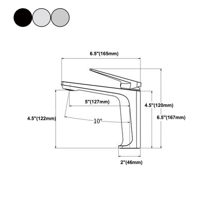 BowLift | Modern basin tap lever handle copper low arc basin tap