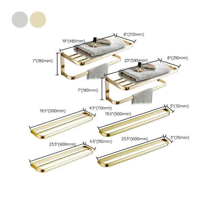 BowLift | Chrome/Gold Bathroom Accessory Set Modern Metal Bathroom Hardware Set