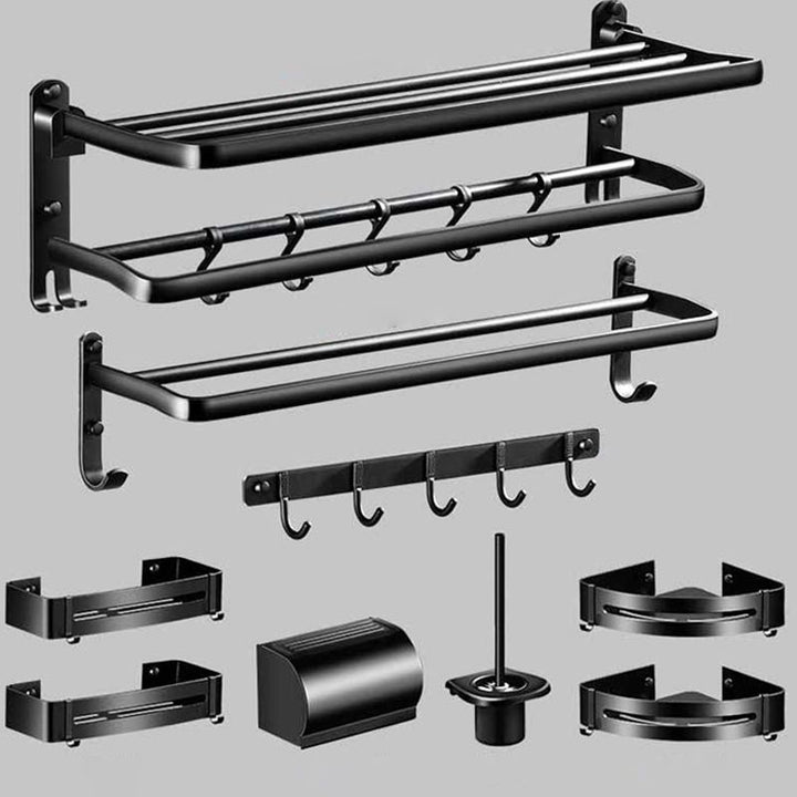 BowLift | Modern Aluminum Bathroom Hardware Set Black Bathroom Accessory Set
