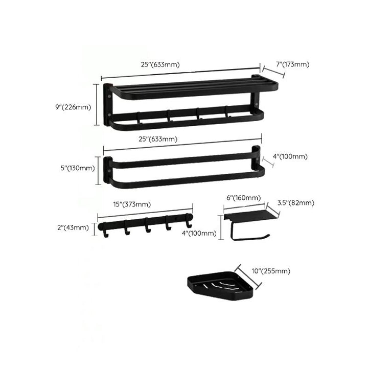 BowLift | Modern black bathroom accessory set towel holder bathroom shelf bathroom faucet set