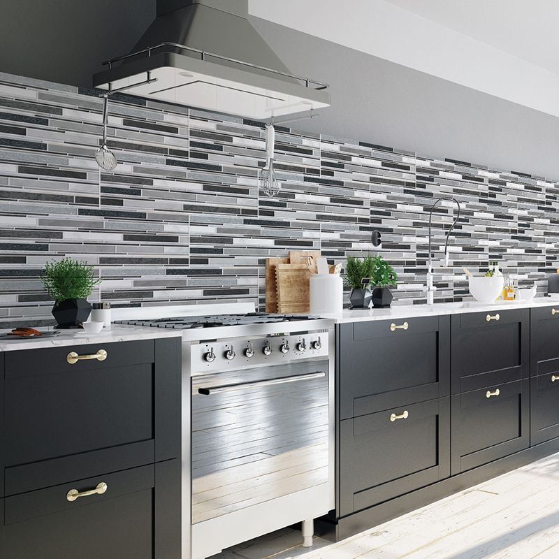 BowLift | PVC Peel & Stick Tile Kitchen waterproof splash guard Peel and Stick Wall Tile Set of 18