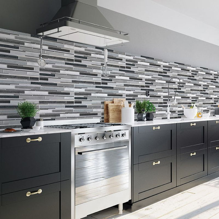 BowLift | PVC Peel & Stick Tile Kitchen waterproof splash guard Peel and Stick Wall Tile Set of 18