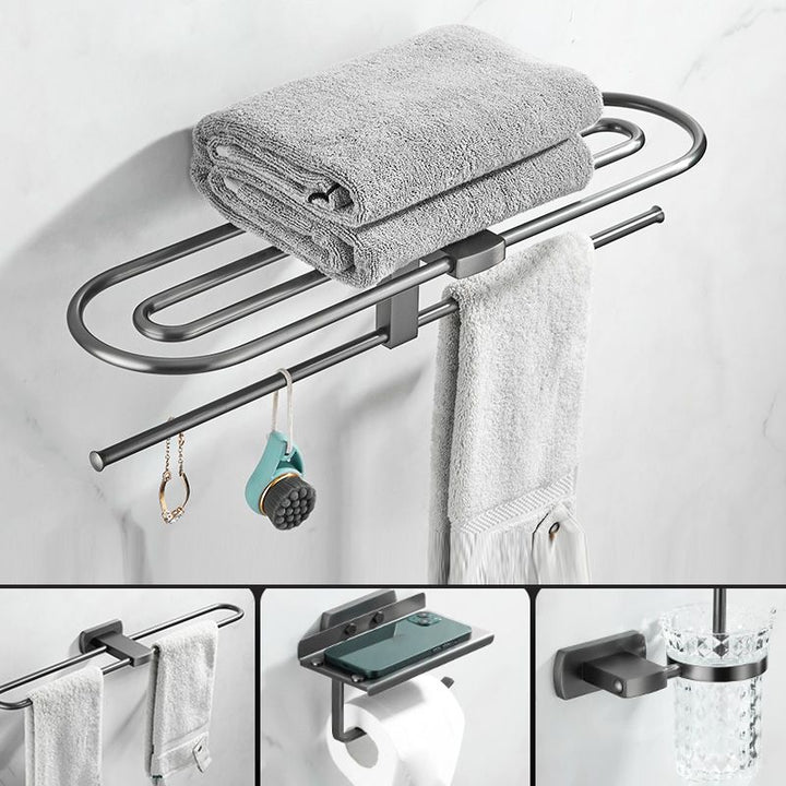 BowLift | Modern Silver Bathroom Accessories As Individual Piece Or In Set With Towel Bar