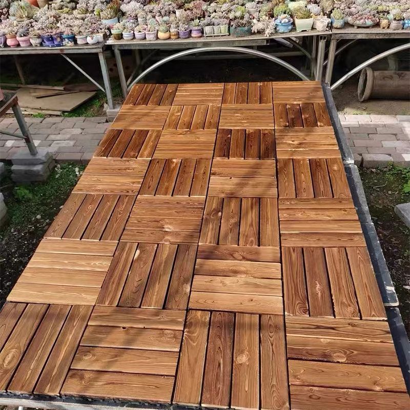BowLift | Tradition wood tile wire-brushed square engineered wood for patio garden