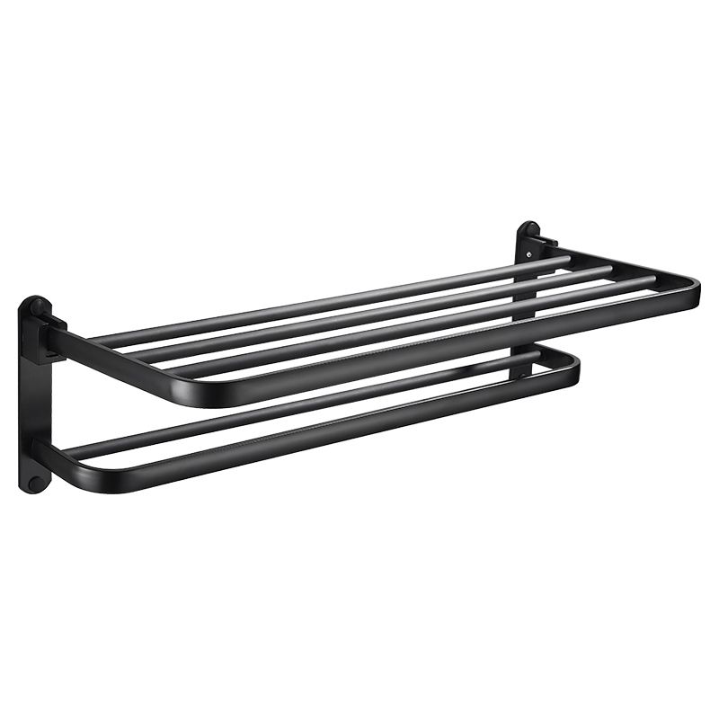 BowLift | Modern Classic Bathroom Hardware Set Matte Black Bathrobe/Towel Bar & Bathroom Shelf