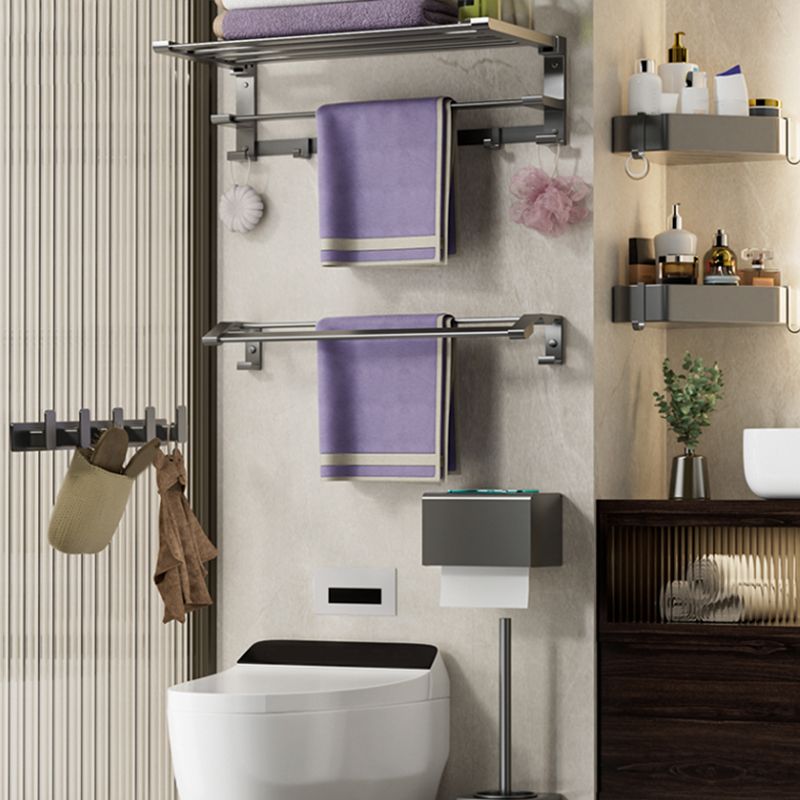 BowLift | Modern Gray Bathroom Accessories Set Bathroom Shelf Towel Bar Bathroom Accessories Set