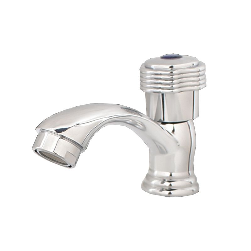 BowLift | Contemporary Water Tap Knob Handle Low Arc Zinc Faucet in Silver