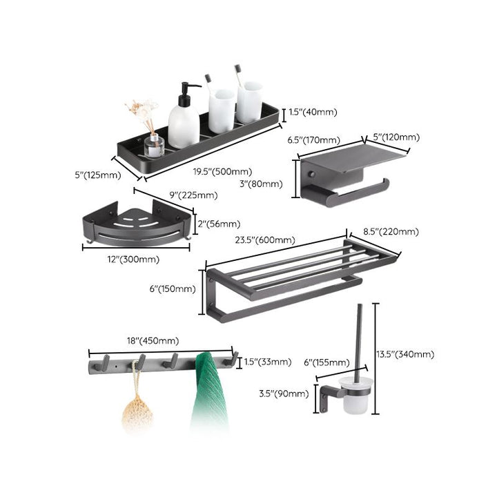 BowLift | Modern Gray Bathroom Accessory As a Single Piece or As a Set Made of Metal