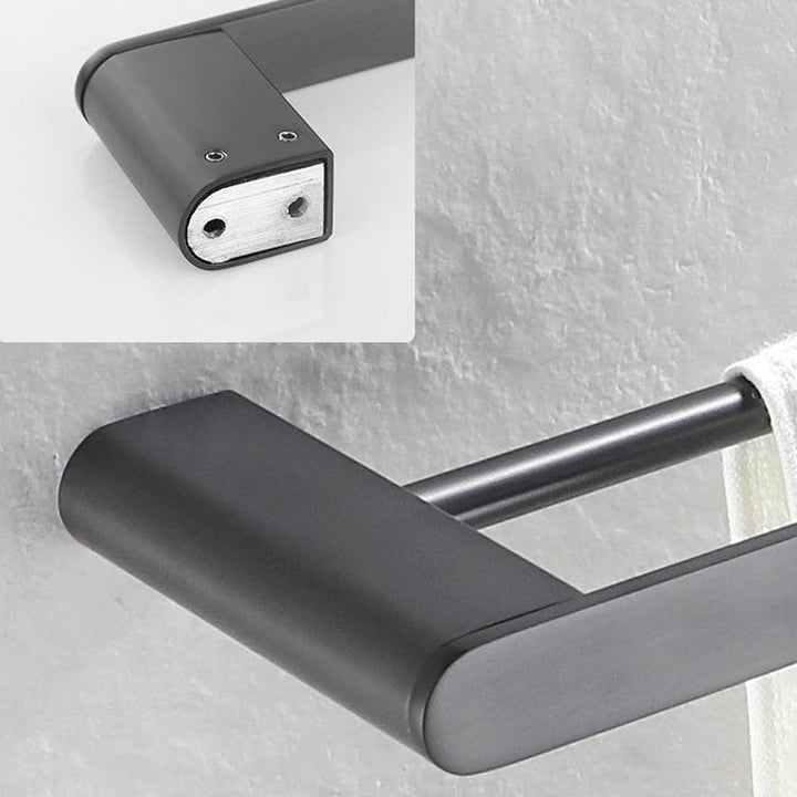 BowLift | 5-piece modern bathroom accessory set made of stainless steel with towel bar/robe hooks/paper holder