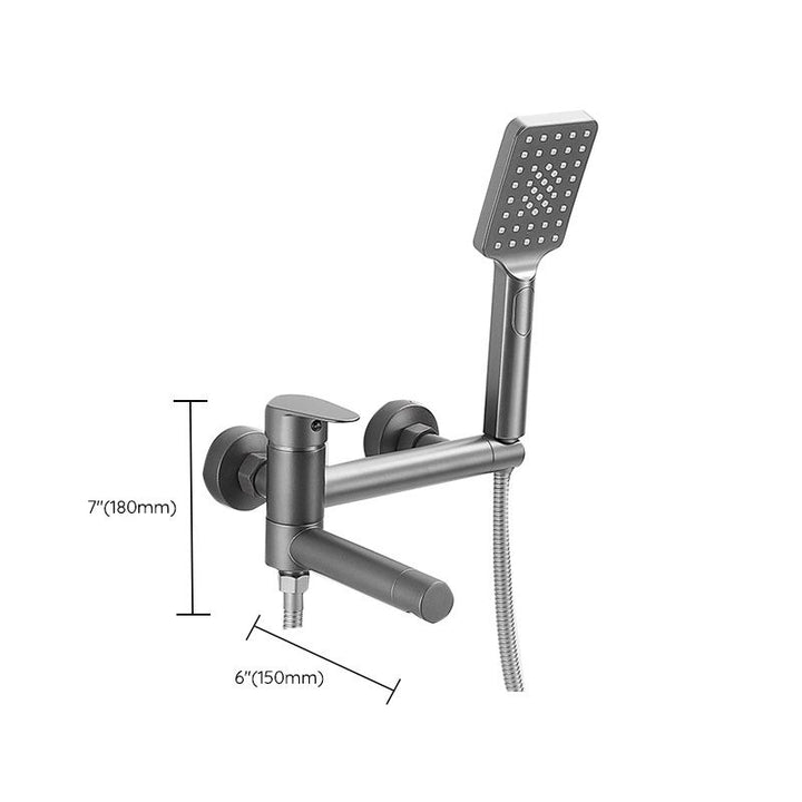 BowLift | Modern Bathtub Edge Piece Single-Lever Wall-Mounted Bathtub Faucet with Hand Shower