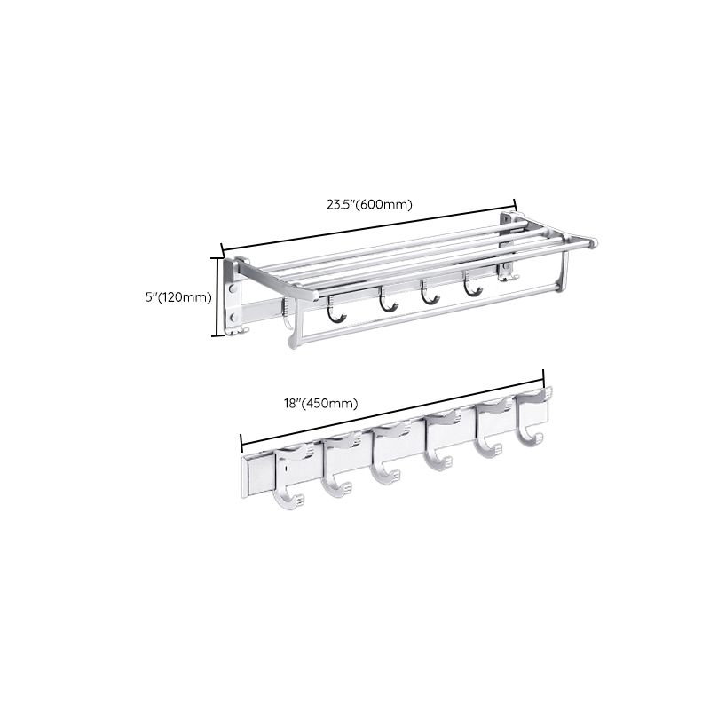 BowLift | Contemporary silver metal bathroom accessory set with towel rack