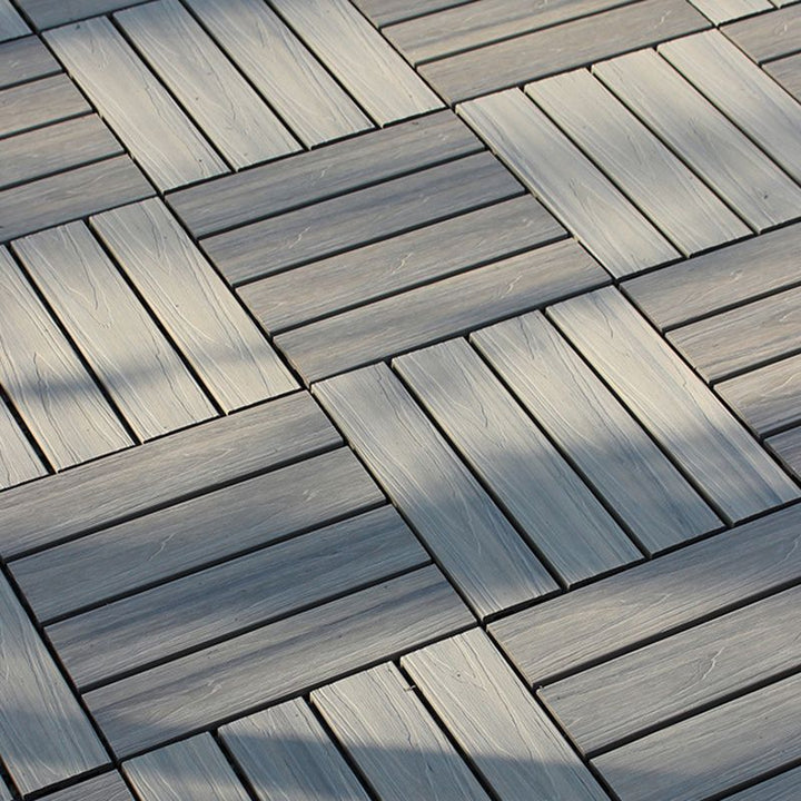 BowLift | 12" X 12" 4-Slat Square PVC Floor Tiles Snap-Fit Installation Floor Tiles