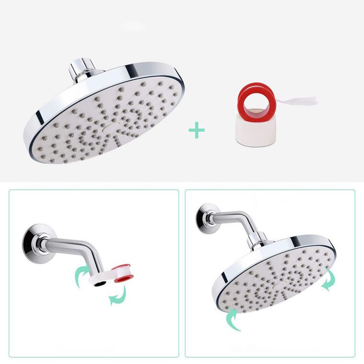 BowLift | Round Fest Showerhead Silver Single Jet Wall Mount Showerhead