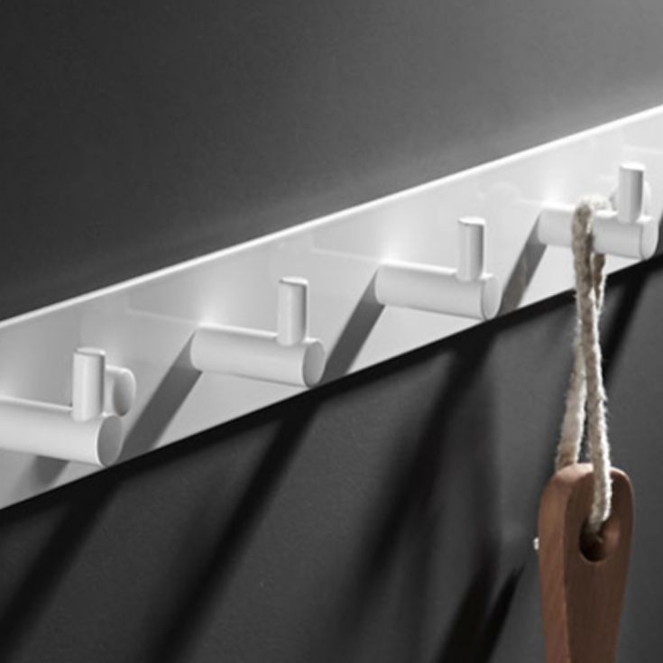 BowLift | Aluminium Bathroom Accessories Set Modern White Bathroom Accessories Set