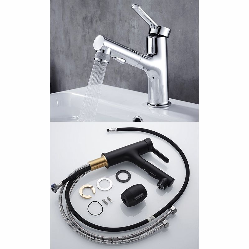 BowLift | Contemporary sink faucet pull-out basin tap with lever handle