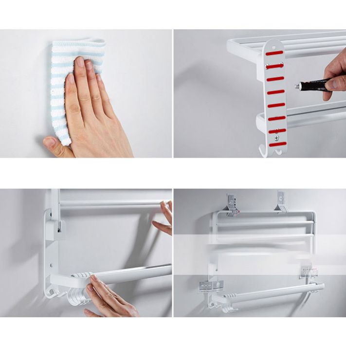 BowLift | Aluminium Bathroom Accessories Set Modern White Bathroom Accessories Set