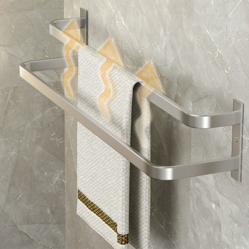 BowLift | Modern Bathroom Accessories Set Silver Bathroom Shelf Towel Holder Bathroom Accessories Kit