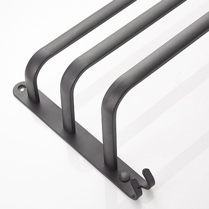 BowLift | Modern black aluminum bathroom accessory set towel bar bathroom fittings