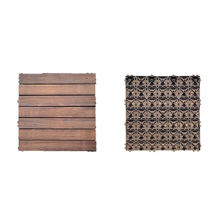 BowLift | 7-Slat Square Wooden Terrace Tiles Click Installation Outdoor Floor Tiles