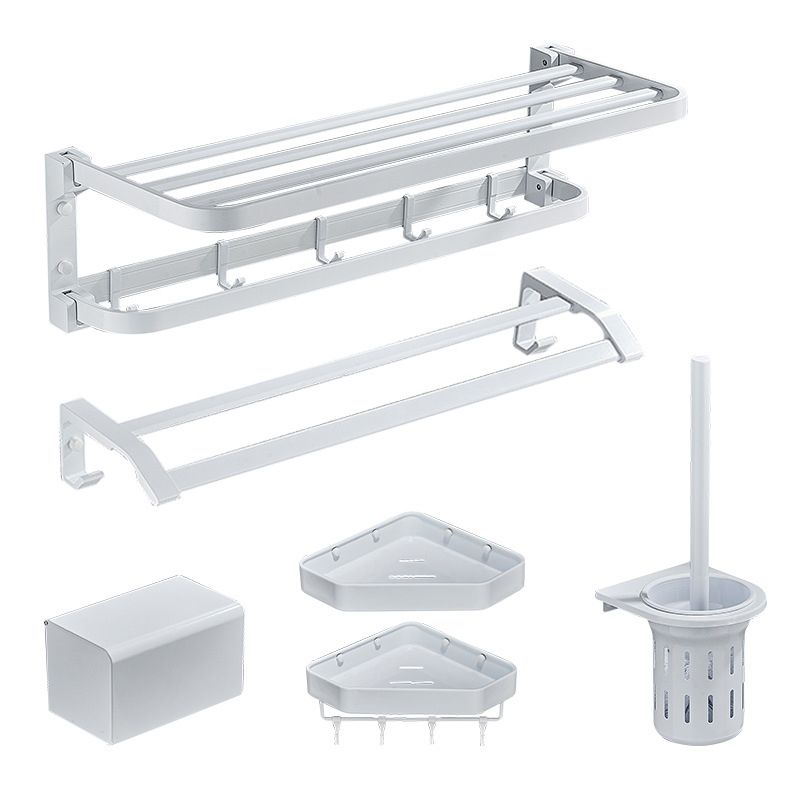 BowLift | Modern Bathroom Accessory Set Towel Bar Bathroom Shelf White Bathroom Accessory Set