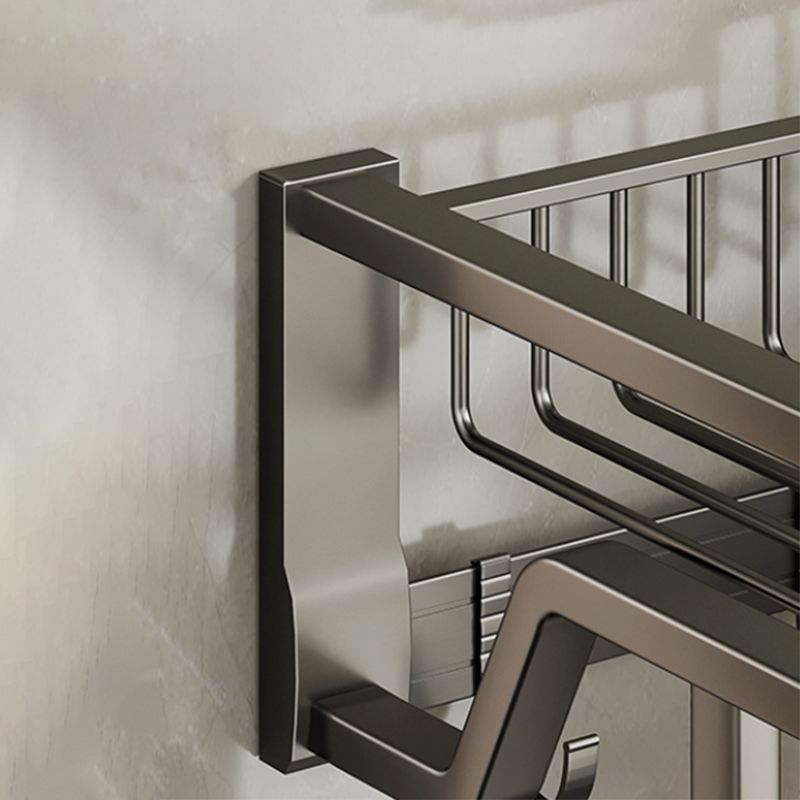 BowLift | Contemporary bathroom accessory set made of matte stainless steel-aluminum with bathrobe hook/towel rail