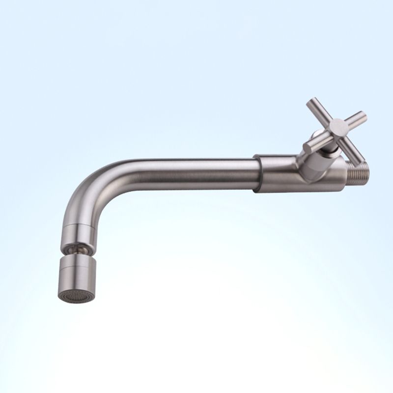 BowLift | Contemporary Wall-Mounted Bathroom Faucet Cross Handles Stainless Steel Faucet
