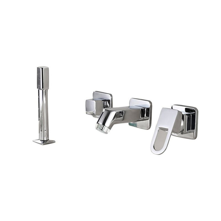 BowLift | Wall Mounted Faucet Brass Lever Handle Bathroom Faucet Hand Shower