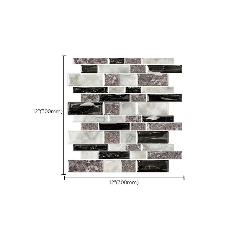 BowLift | 12"x 12" Resin Mosaic Tiles Square Self-Adhesive Tiles for Backsplash & Wall Tile