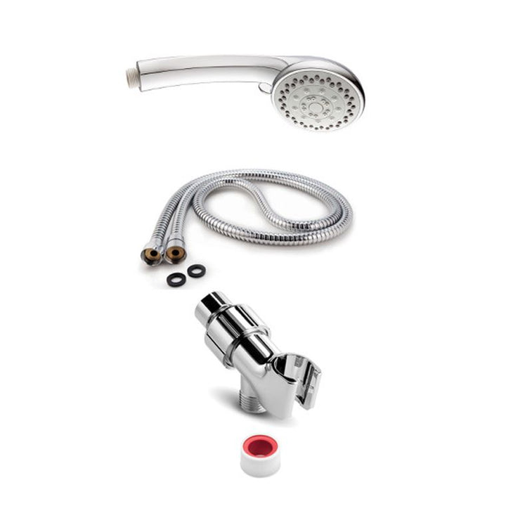 BowLift | Round Handheld Shower Head in Silver Leak-Resistant Wall-Mounted Shower Head