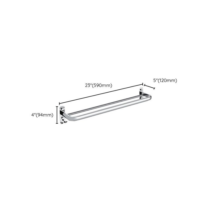 BowLift | Chrome Modern Bathroom Hardware Set Stainless Steel Towel Hook/Towel Rail & Bathroom Shelf