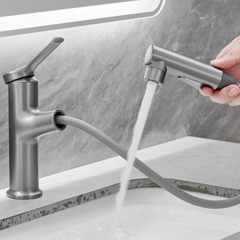 BowLift | Modern Style Extendable Vessel Faucet Single Handle Low Arc Copper Vessel Faucet