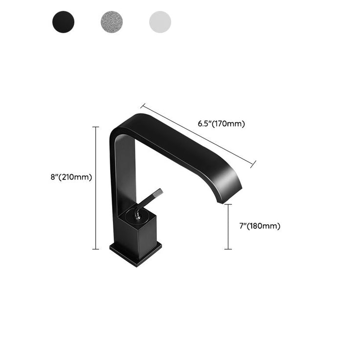 BowLift | Waterfall Spout Widespread Sink Faucet Modern Metal Widespread Sink Faucet