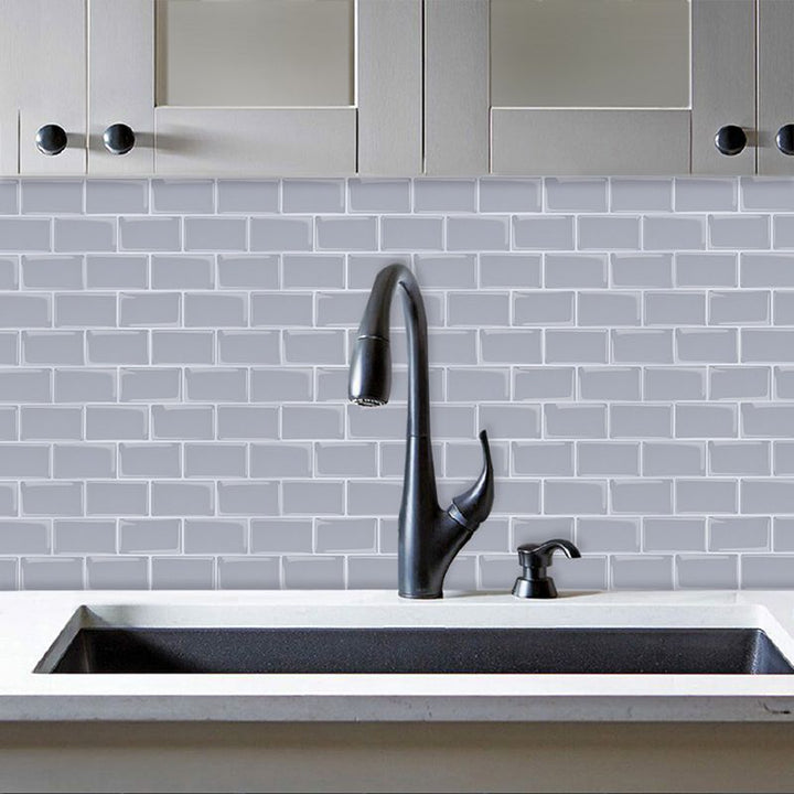 BowLift | Solid Peel & Stick Subway Tile Scratch Resistant PVC Rectangular Peel and Stick Wall Tile