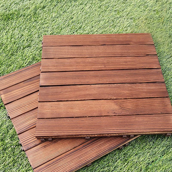 BowLift | 7-Slat Square Wooden Terrace Tiles Click Installation Outdoor Floor Tiles