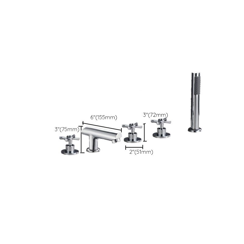 BowLift | Contemporary Bathroom Faucet Deck Mount Copper Low Arc Swivel Roman Bathtub Faucet Set