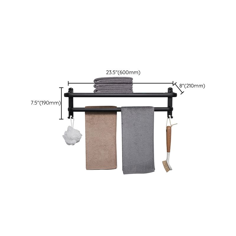 BowLift | Modern Aluminum Bathroom Accessory Set Matte Black Bathroom Shelf/Towel Holder/Paper Holder